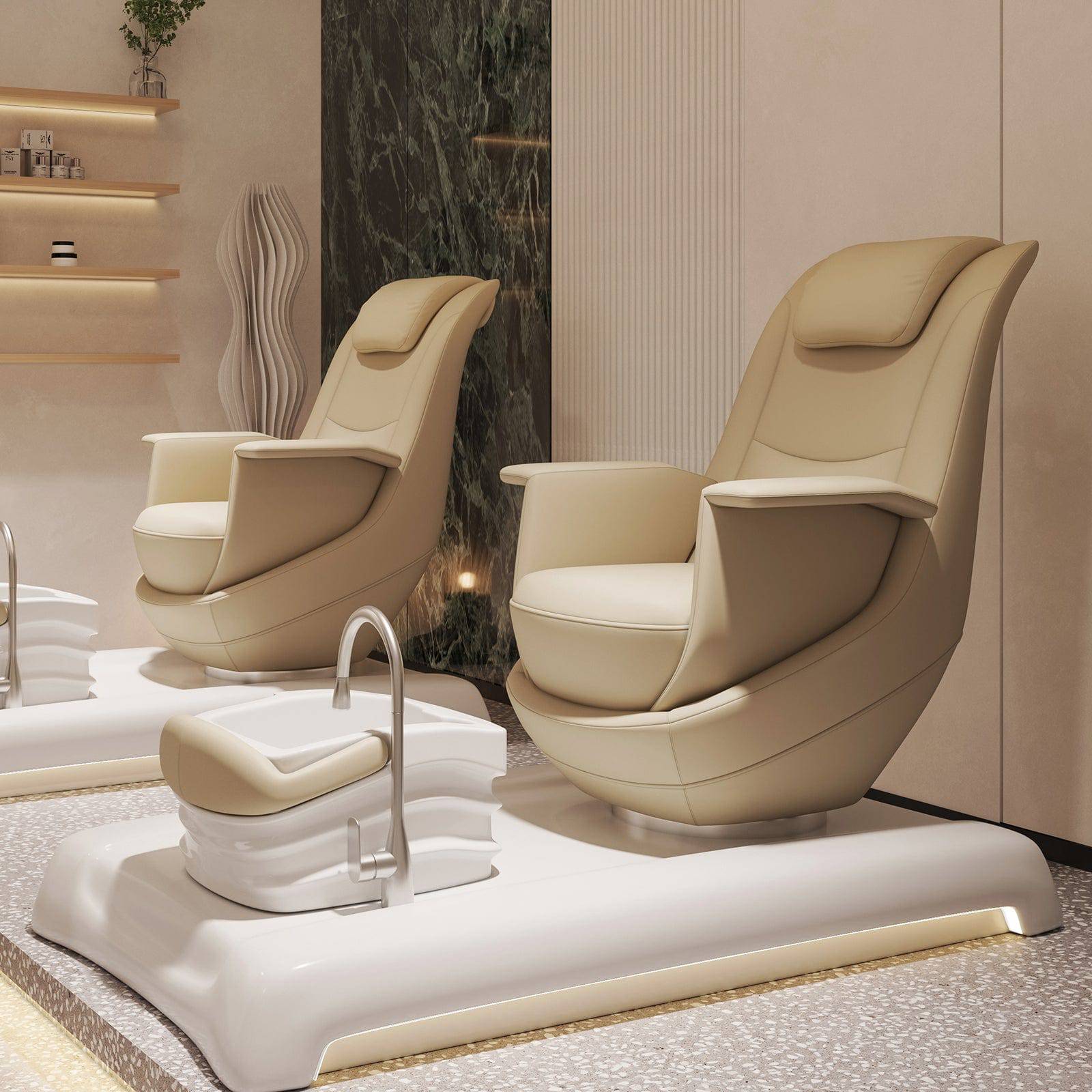 BENORAVO Modern Pedicure Spa Chair - Adjustable Massage Salon Chair for Nail & Foot Care - Perfect for Home Spa, Nail Salons & Beauty Parlors