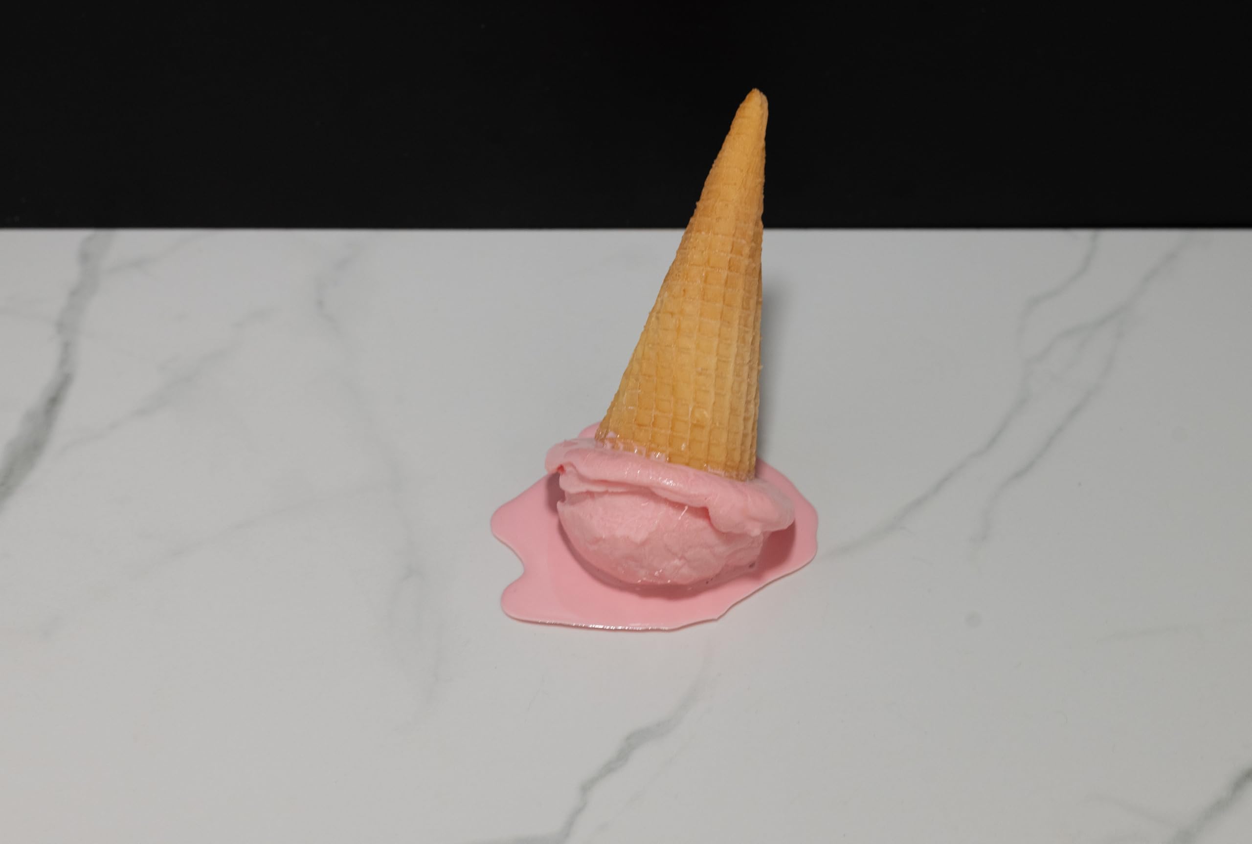 Just Dough It Fake Melting Strawberry Ice Cream Cone - Realistic Decorative Fake Dessert for Party Decor, Photo Props & Home Display