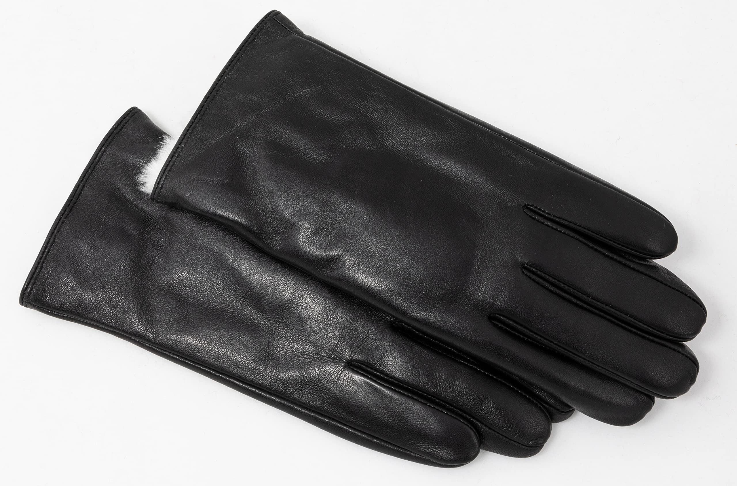 Women's Touchscreen Rabbit Fur Lined Sheepskin Leather Winter Gloves - Soft Warm Driving & Outdoor Gloves for Cold Weather - Gift Box Packaging