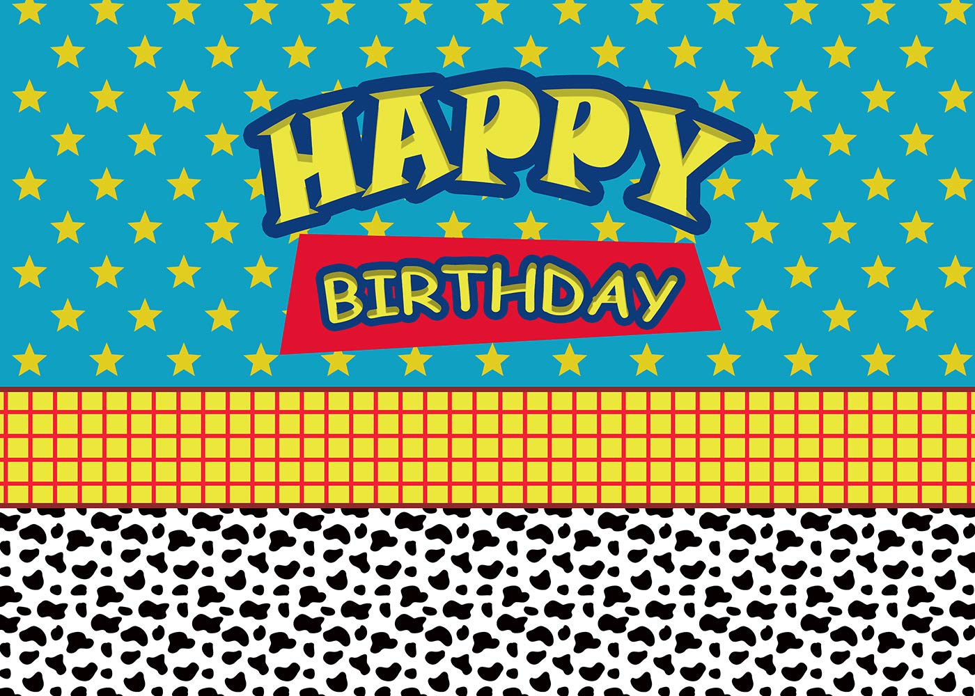 5X3FT Happy Birthday Backdrop for Boys & Girls - Cartoon Story Banner for 1st Birthday Party, Newborn Baby Photography Background, Cake Table Decorations - Perfect for Photo Booths, Dessert Tables & Birthday Celebrations