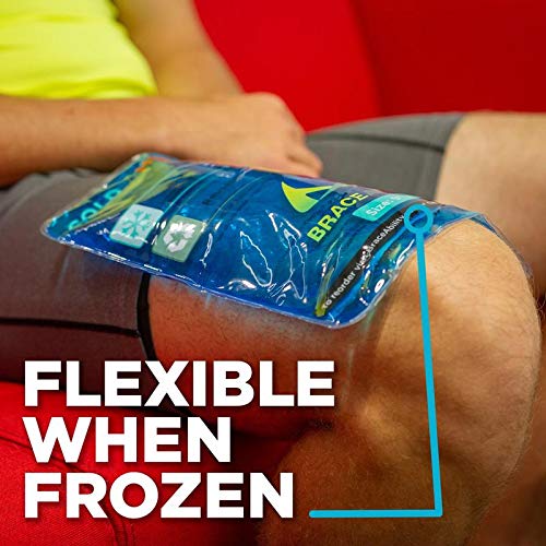 BraceAbility Reusable Hot & Cold Therapy Gel Pack for Injuries - Flexible Ice & Heat Wrap for Back, Hip, Knee Pain Relief - Large 9