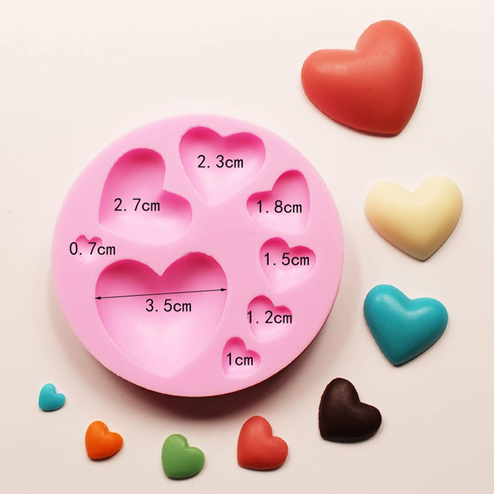 2-Piece Heart Silicone Mold Set for Chocolate, Candy, Cake Decorating - Baking Tools for Valentine's Day, Wedding, Birthday Party Desserts