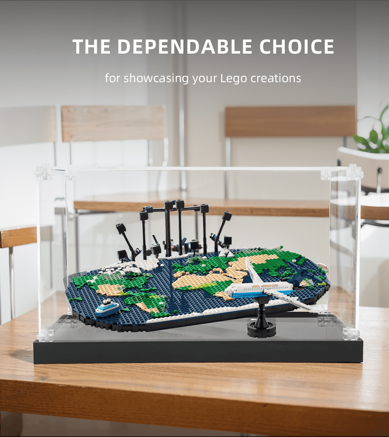 LEGO Navigation Footprint Map 41838 Display Case - Premium Acrylic Showcase for Collectible LEGO Sets - Perfect for Home Decor, Office Display & Gift Giving