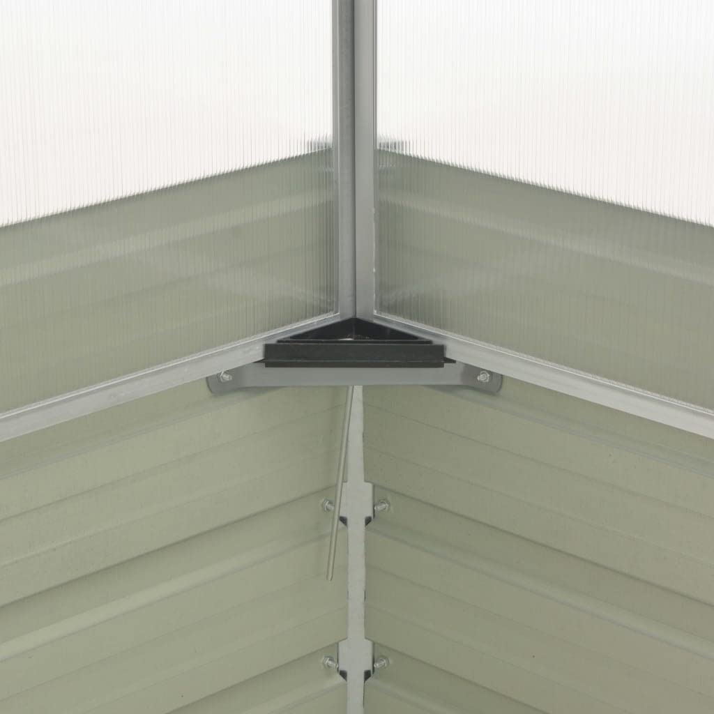vidaXL Greenhouse with Polycarbonate Board & Galvanized Steel Frame - Durable Outdoor Plant Protection Structure with Air-Prop-Up Feature | Easy Assembly Square Design in Anthracite | Perfect for Gardening, Seed Starting & Year-Round Plant Growth