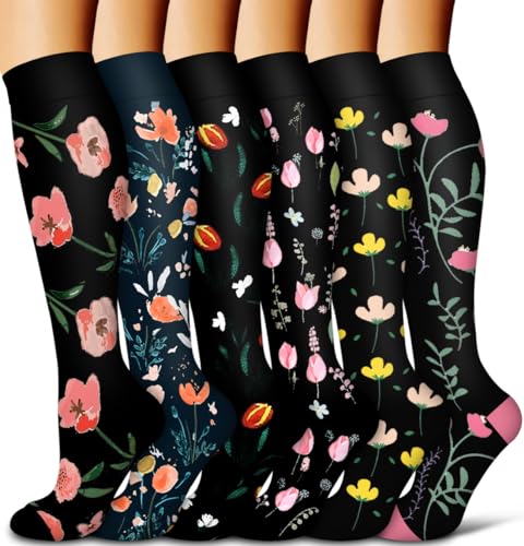 06 Black Flower 6 Pairs