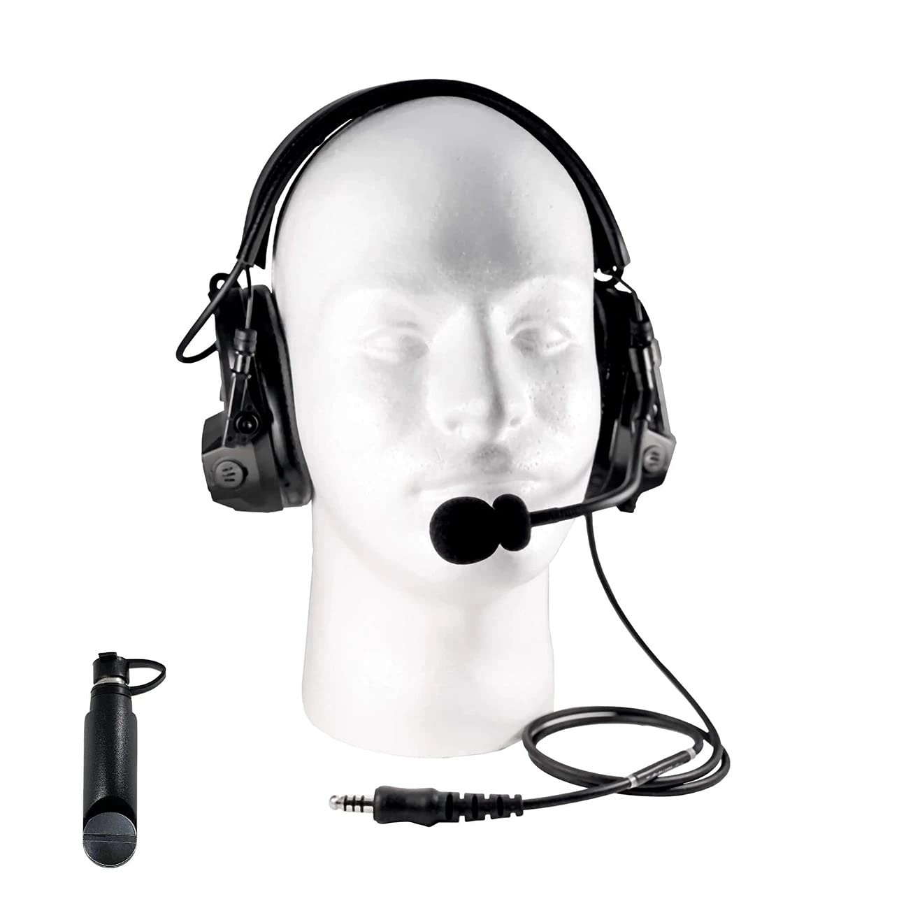 Military Tactical Radio Headset with Active Hearing Protection & Quick Disconnect Adapter - Compatible with Harris XG-100/P, XL-185/P/Pi, XL-200/P/Pi - Ideal for Combat, Shooting Range & Outdoor Adventures