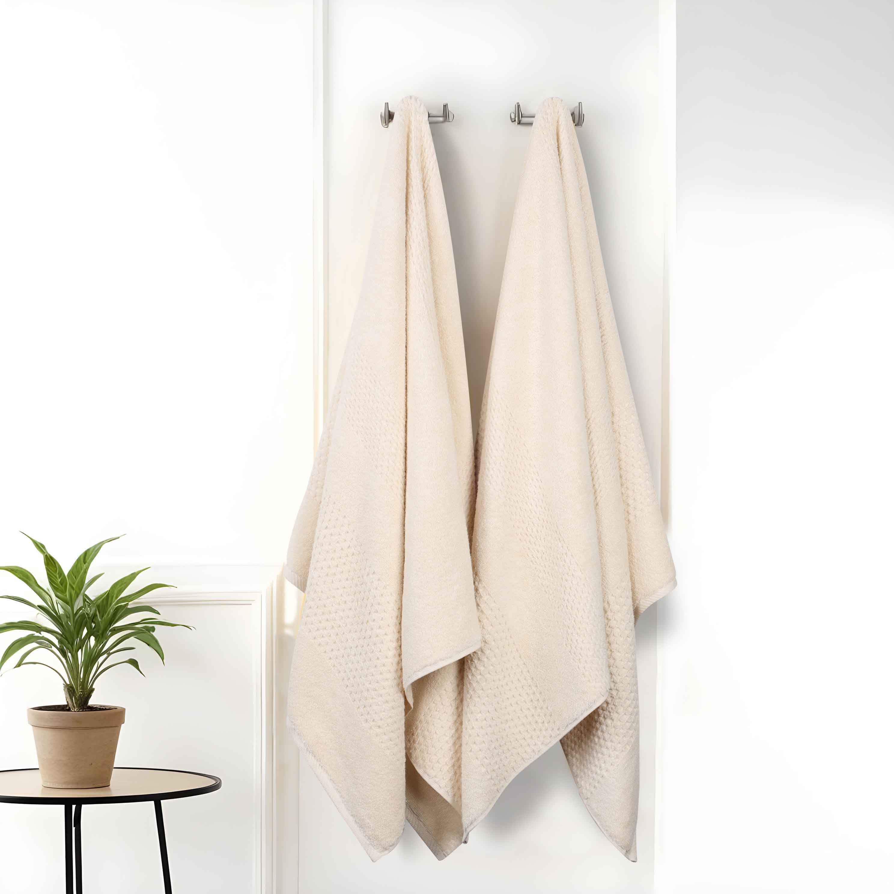 Playa Zero Twist Cotton Solid Waffle Textured Bath Sheets - Ultra Soft & Absorbent Set of 2 | Luxury Spa & Bathroom Essentials for Hotels & Home Use