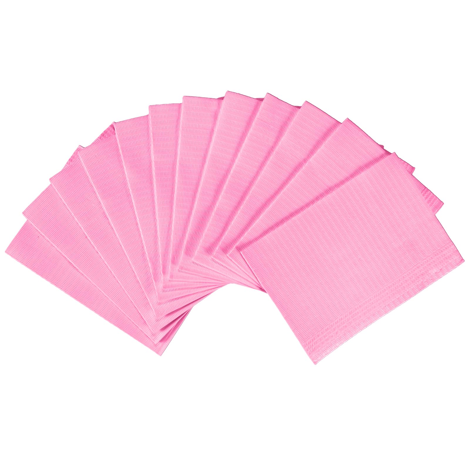 JMU 2500 Disposable Dental Bibs - 2-Ply Tissue & 1-Ply Film, Pink Dental Patient Bibs, 13