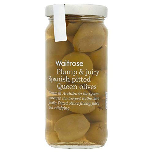 Pitted Queen Olives - Premium Quality 225g (8oz) Jar - Perfect for Salads, Pizza & Mediterranean Cooking