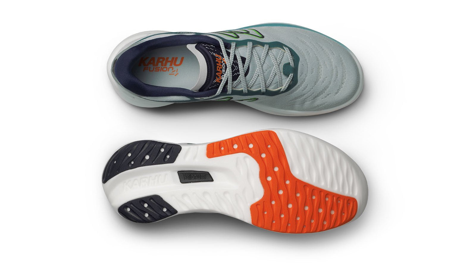 Men's Fusion 4.0 HIVO Running Shoes - Sky Gray/Green Flash - Lightweight Athletic Sneakers for Jogging, Gym & Outdoor Workouts