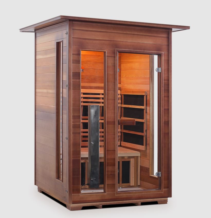 Enlighten Sauna Diamond 2-Person Infrared & Traditional Sauna - H 17376 | Home Spa Relaxation & Detox Therapy