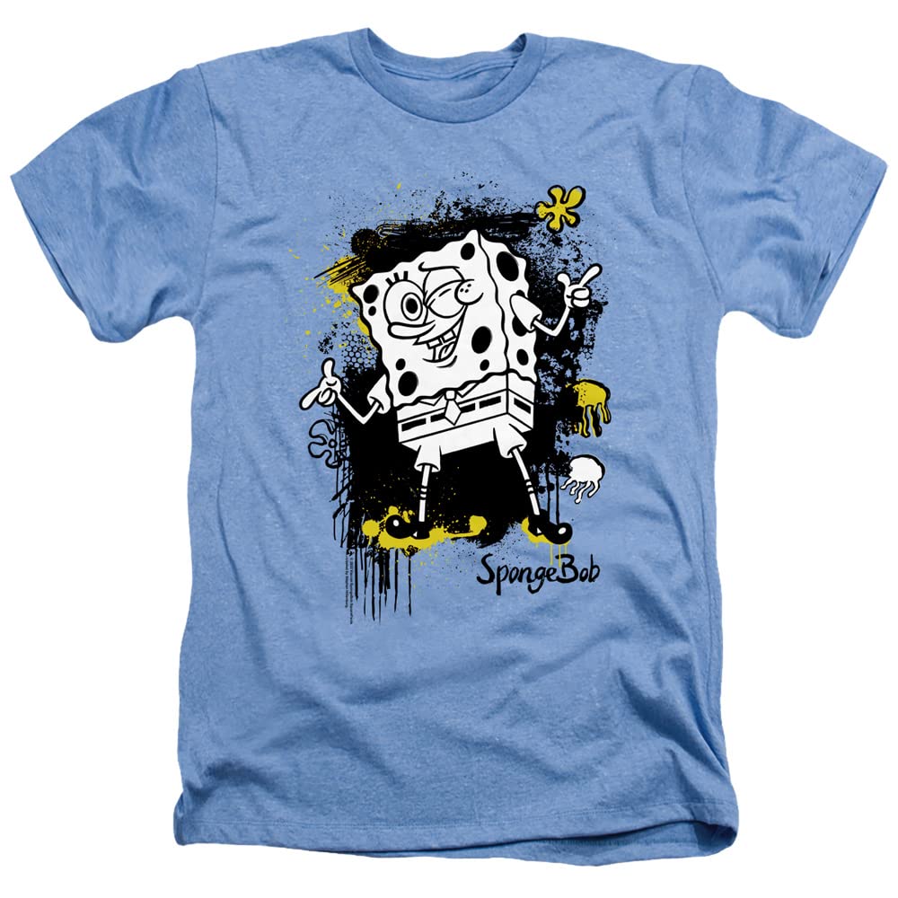 Spongebob Ink Splatter Graphic T-Shirt for Men & Women | Soft Heather Cotton Unisex Tee | Casual Wear, Gifts, Cosplay & Cartoon Lovers
