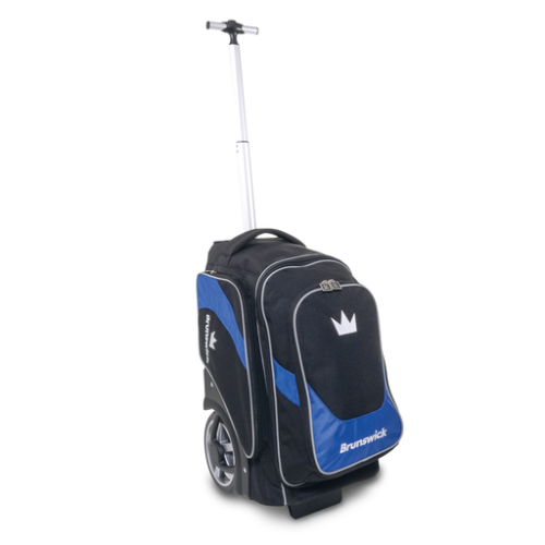 Brunswick Charger 2 Ball Roller Bowling Bag - Blue | Durable 2-Ball Bowling Bag with Wheels for Easy Transport | Perfect for League Play & Tournament Travel