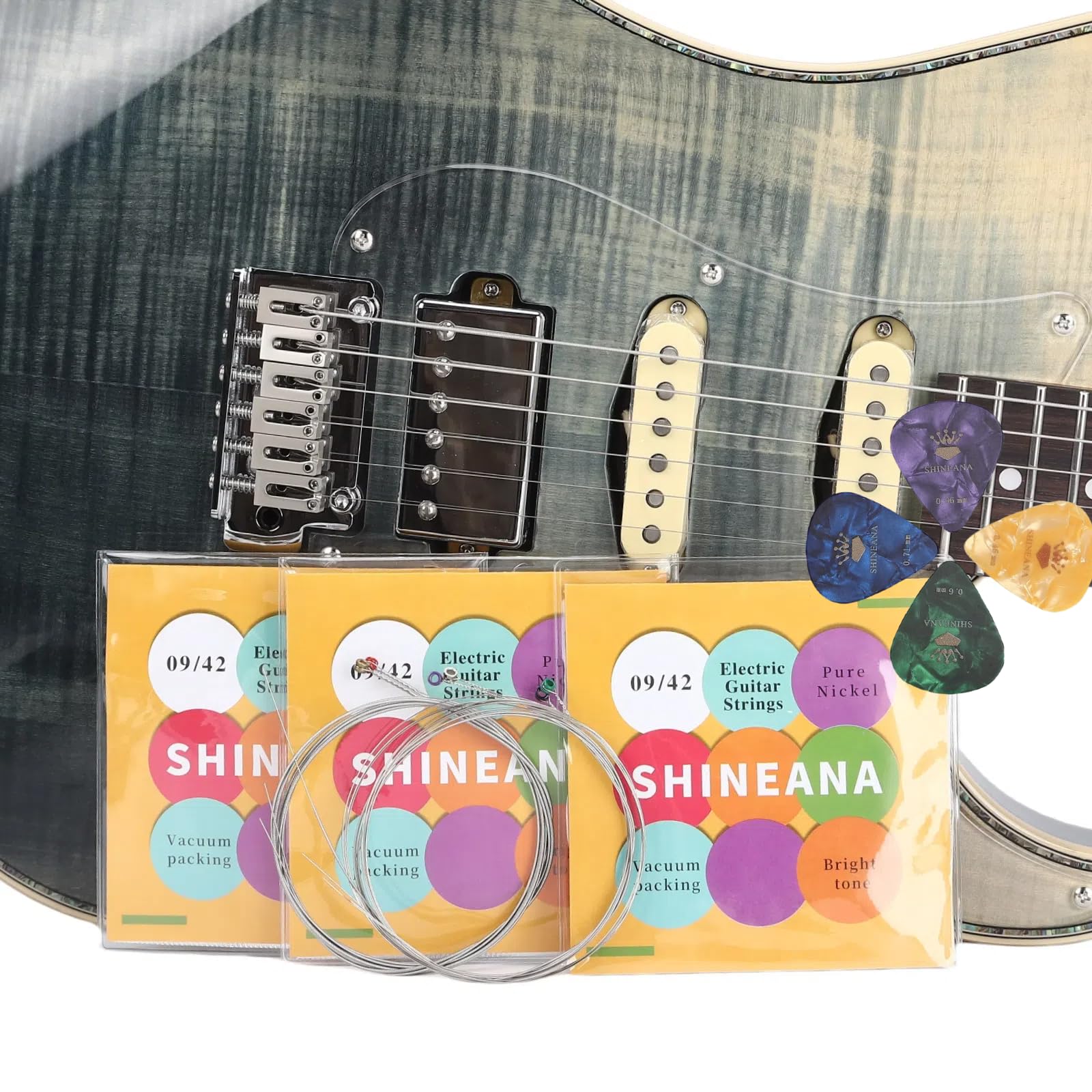 Electric Guitar Strings 3-Pack Bundle - Nickel Plated High Carbon Steel 6-String Set (9/42) for Bright Tone & Comfortable Feel | Long Lasting Performance | Perfect for Rock, Blues & Studio Recording