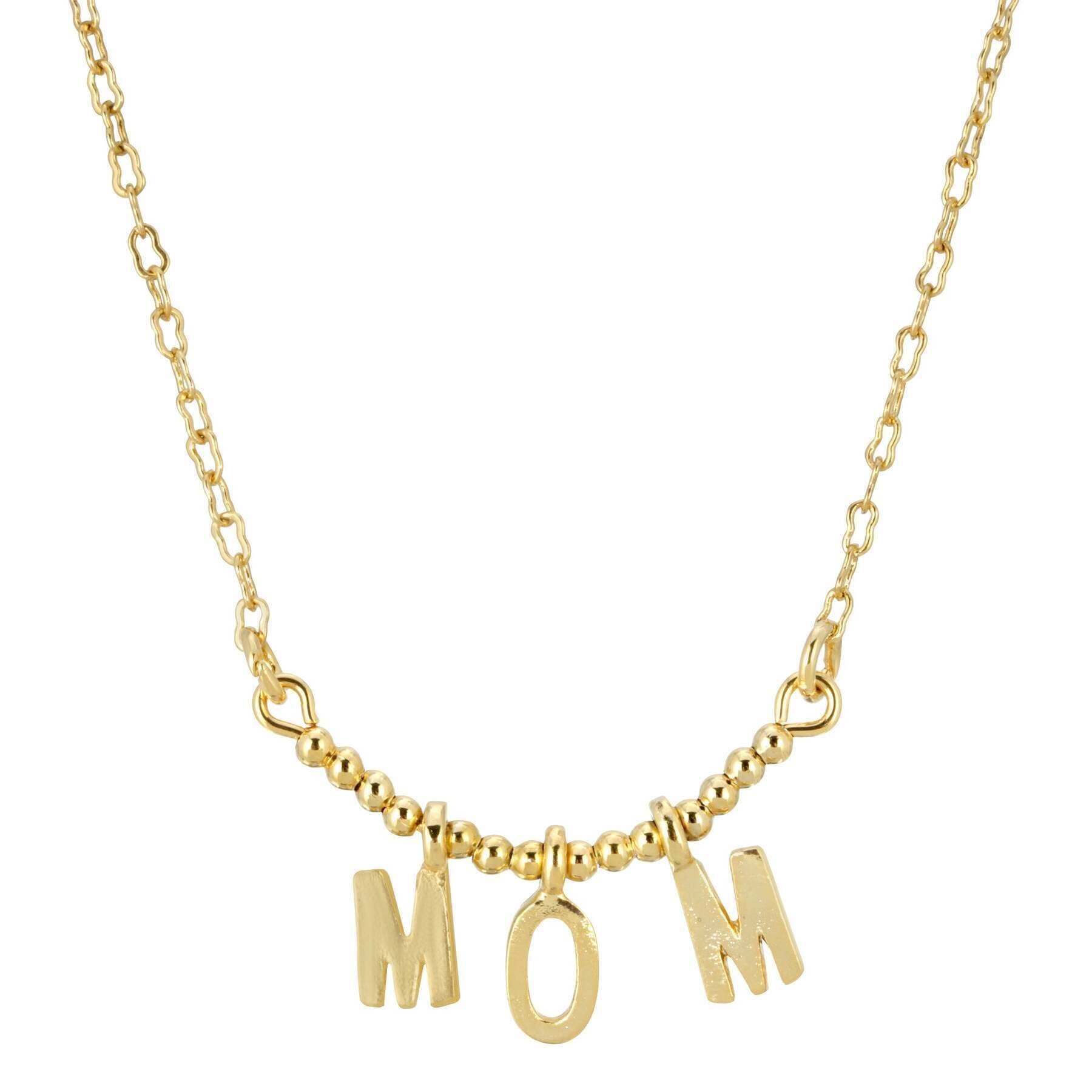 1928 Initial Mom Pendant Necklace - Personalized Jewelry Gift for Women with 16+3 Inch Adjustable Chain - Perfect for Mother's Day, Birthday & Anniversary Gifts
