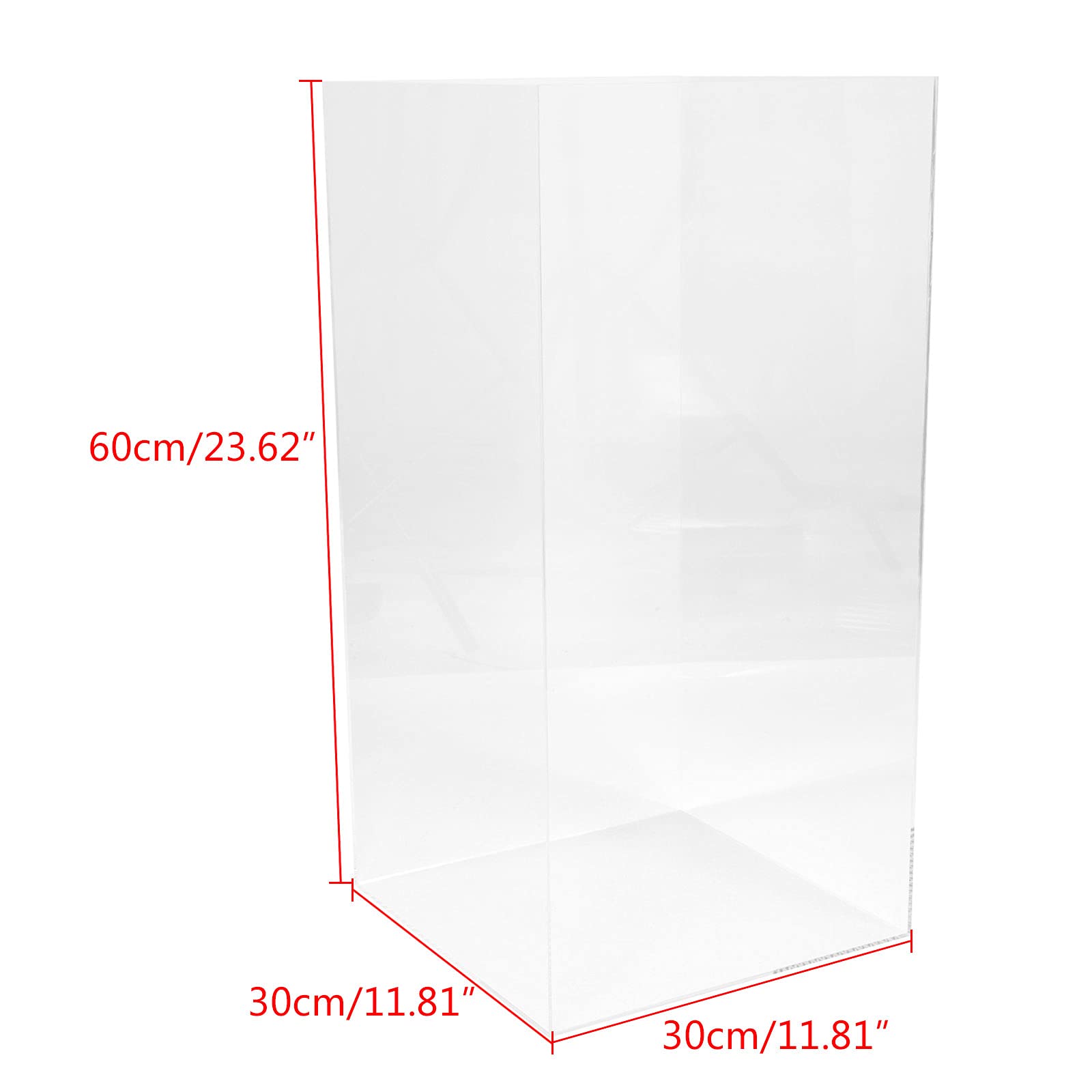 Premium Clear Acrylic Display Case for Dolls & Collectibles - 30x30x60cm (11.81x11.81x23.62in) Dustproof Protective Box - Perfect for Plush Toys, Action Figures & Valuable Collections - Ideal for Home Decor, Gift Packaging, Store Displays & Museum Showcases