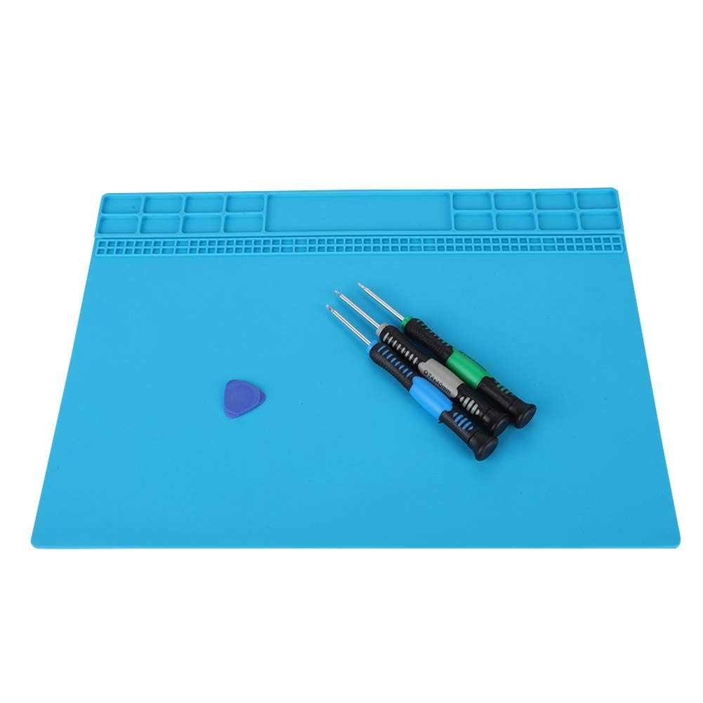 Premium Anti-Static Silicone Soldering Mat - Heat-Resistant Repair Mat for Electronics, Phone & PCB Workstation - Light Blue - Ideal for DIY, Phone Repair & Circuit Board Projects