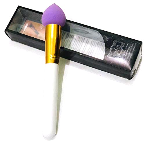 ikis Mini Makeup Blender Sponge with Handle - Flawless Smooth Powder Puff for Foundation & Concealer Application | Perfect for Travel & Professional Makeup Kits