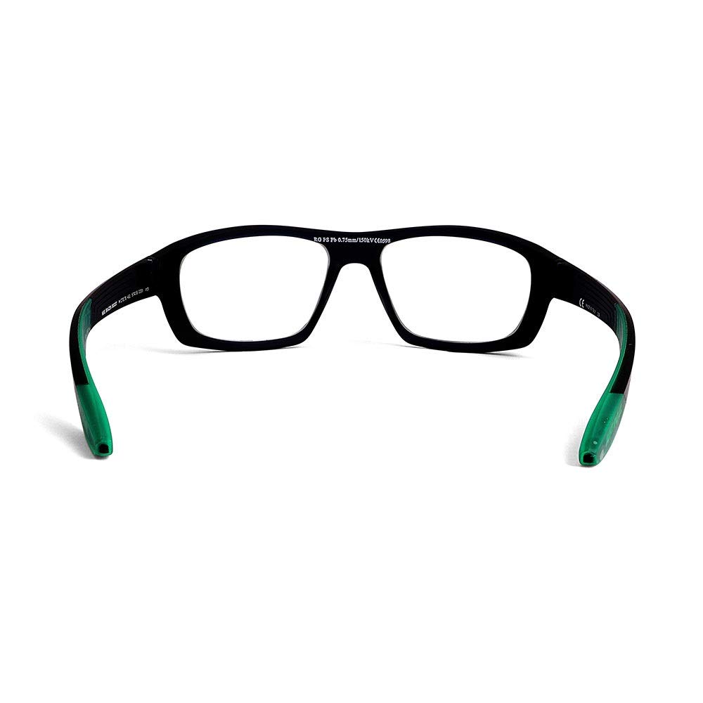 Brazen Boost Plano Leaded Glasses - Matte Dark Obsidian .75mm Radiation Protection Eyewear with SF-6 Schott Glass Lenses | X-Ray & Dental Safety Glasses for Medical Professionals & Radiology Technicians
