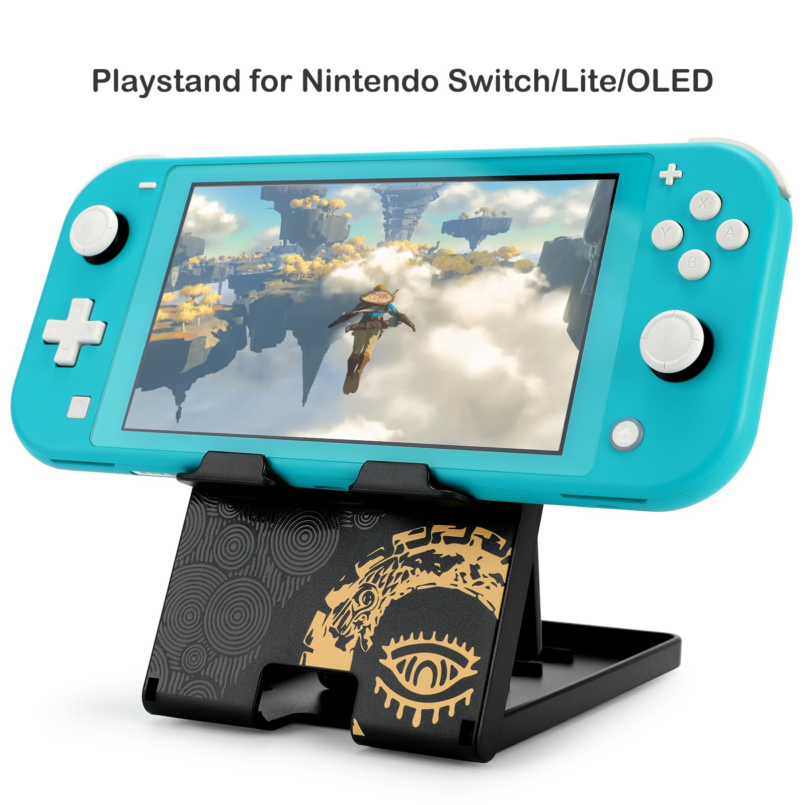 Premium Adjustable Foldable Nintendo Switch Stand - Compatible with Switch OLED, Lite & Tears of The Kingdom Edition | Portable Gaming Holder for Travel, Bedroom & Desk Play