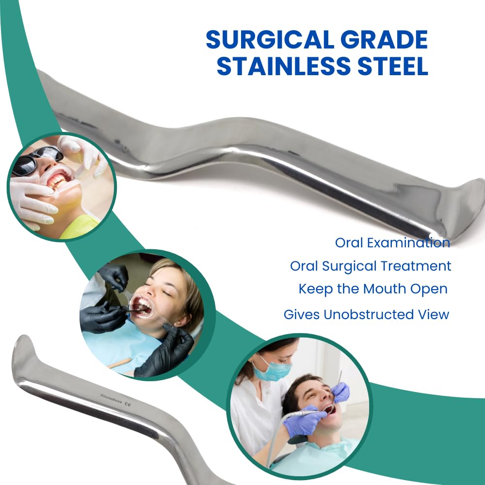 Professional Autoclavable Stainless Steel Dental Lip Cheek Tongue Retractor - Dentist Tools for Oral Examination, Teeth Whitening & Dental Procedures - Perfect for Clinics, Hospitals & Dental Offices