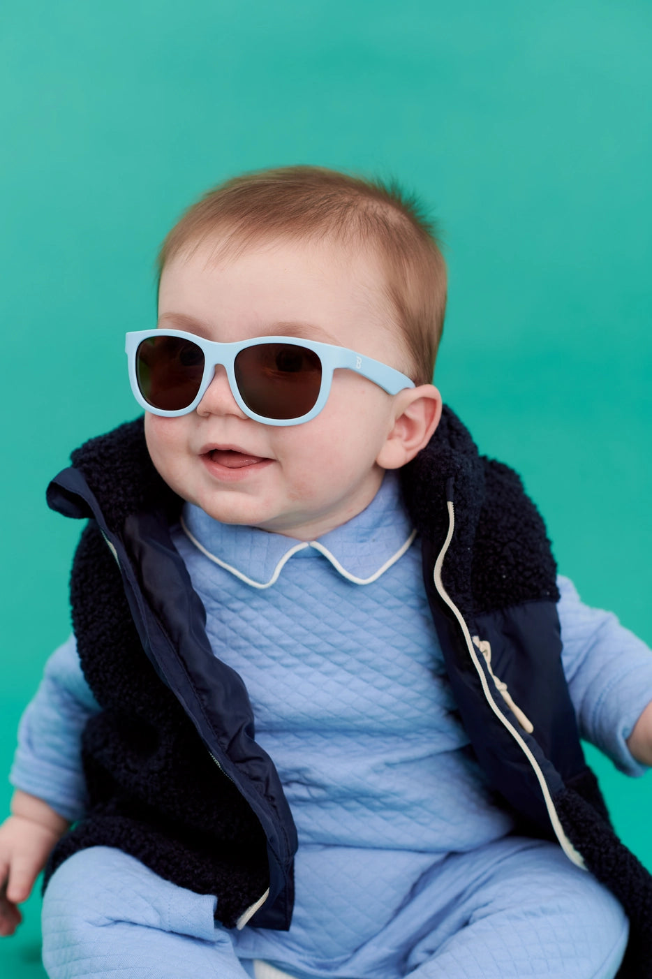 Baby Blue with Amber Lens Navigator Sunglasses for Kids – UV400 Protection, Stylish & Durable – Perfect for Beach, Outdoor Play & Summer Activities