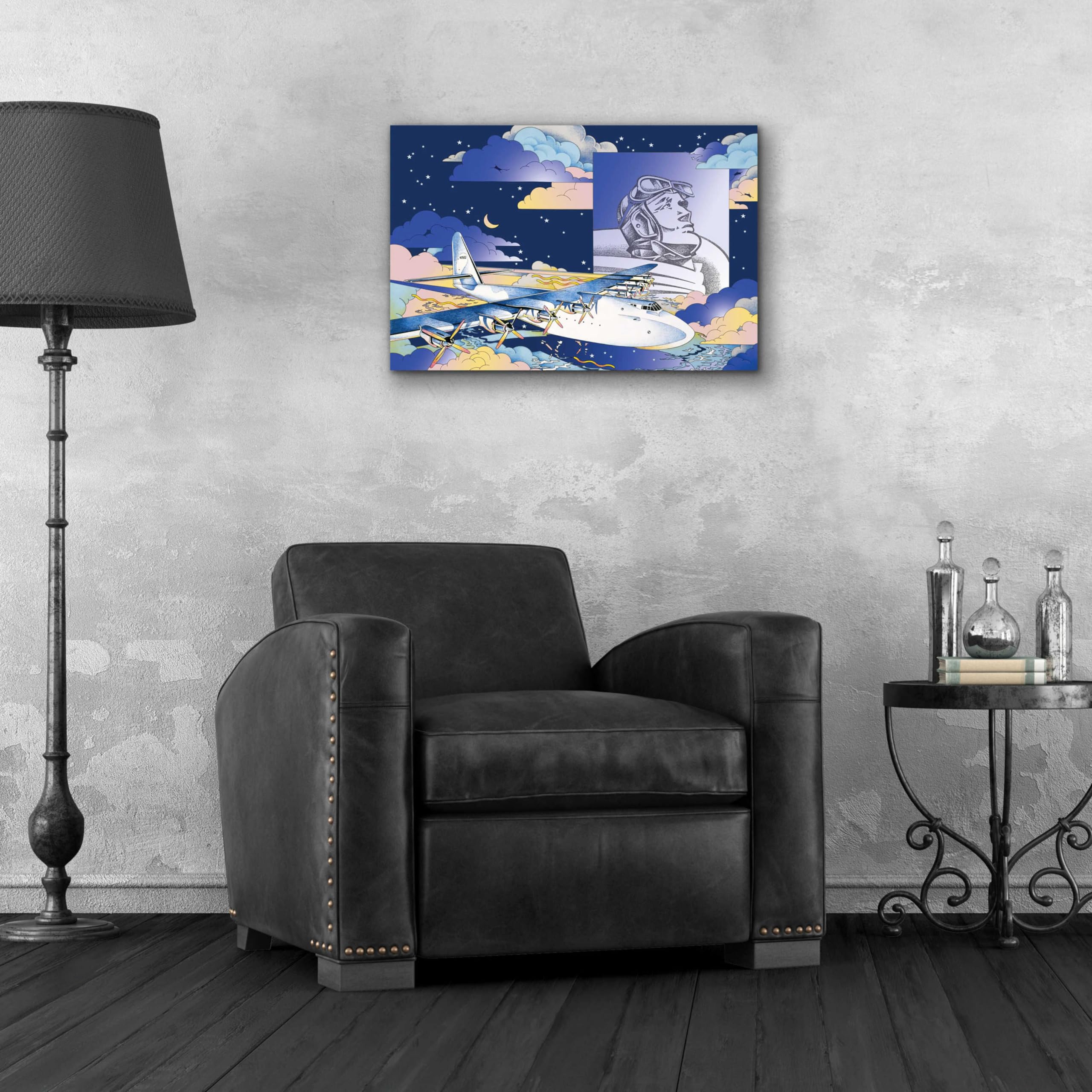 Epic 'Spruce Goose' Aviation Art Print by David Chestnutt - 24x16 Inch Acrylic Glass Wall Decor - Perfect for Home Office, Living Room & Man Cave Decor