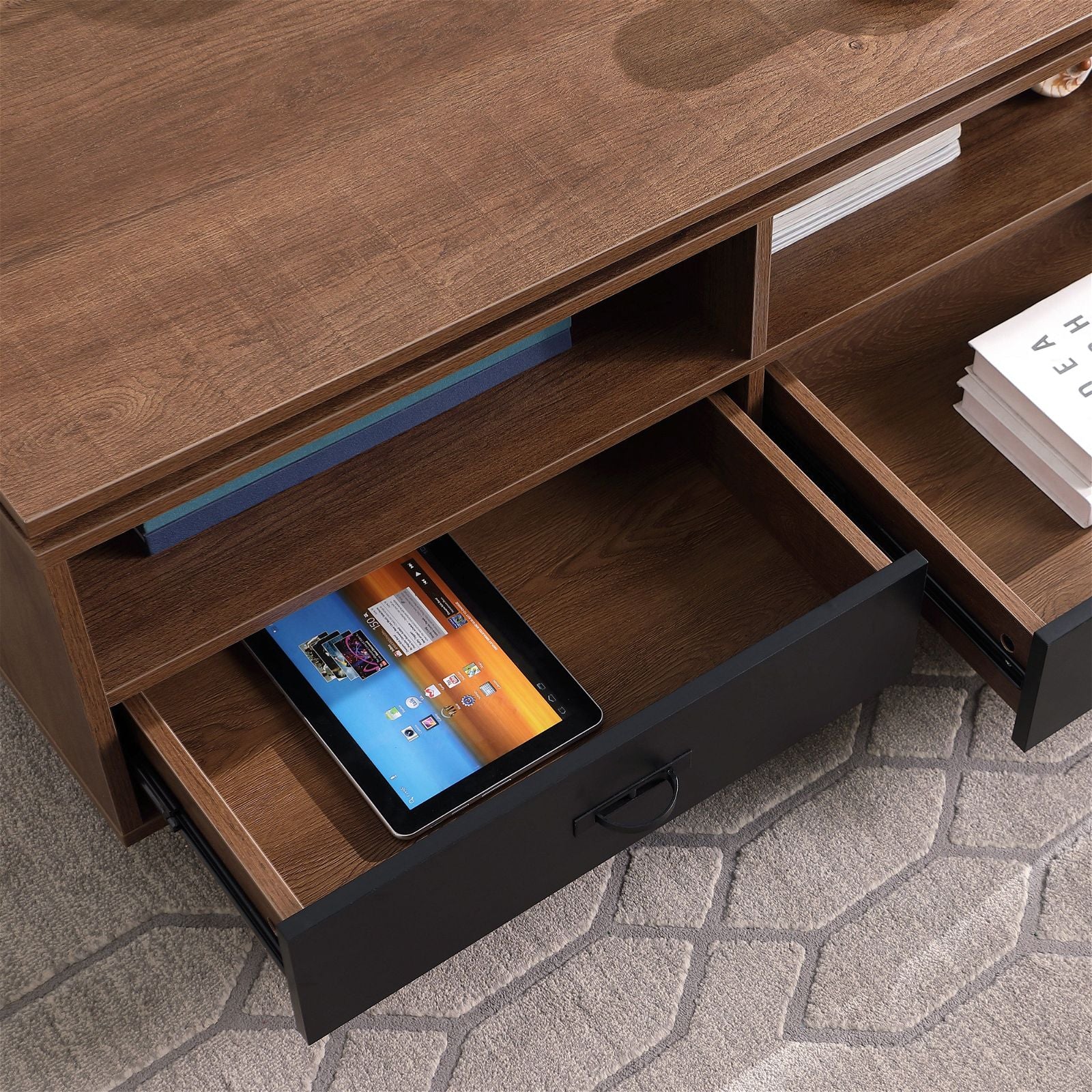 Tauris Hollywood Dark Oak Coffee Table - Modern Living Room Furniture for Home Decor & Entertainment