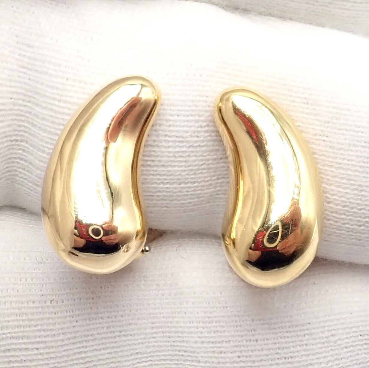 Authentic Tiffany & Co Peretti 18k Yellow Gold Teardrop Earrings for Women - Luxury Fine Jewelry Gift for Anniversary, Birthday & Special Occasions - Elegant Dangle Earrings for Party, Wedding & Evening Wear