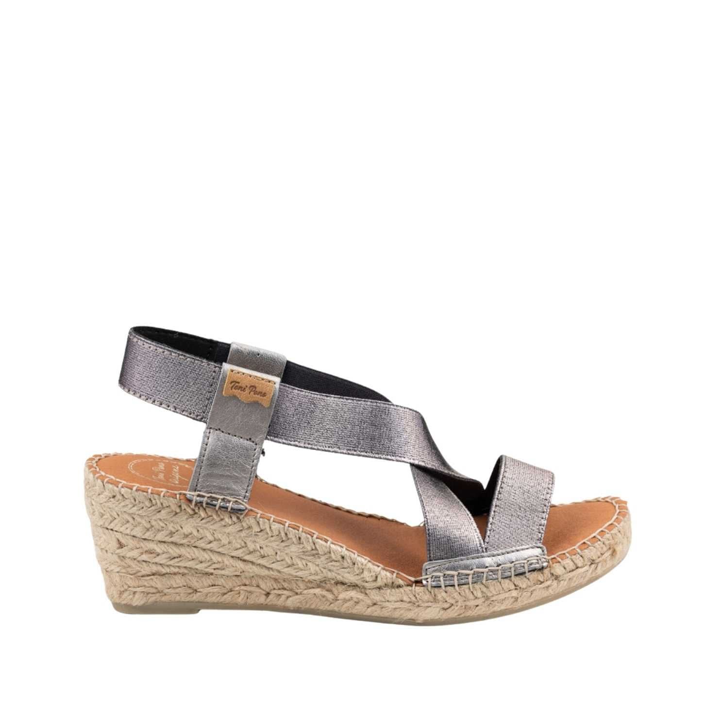 Women's Metallic Cotton Blend Wedge Espadrille Shoes - Comfortable Summer Casual Sandals for Beach, Vacation & Everyday Wear | Tura RC