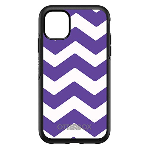 Purple White Chevron Stripes On Black Case