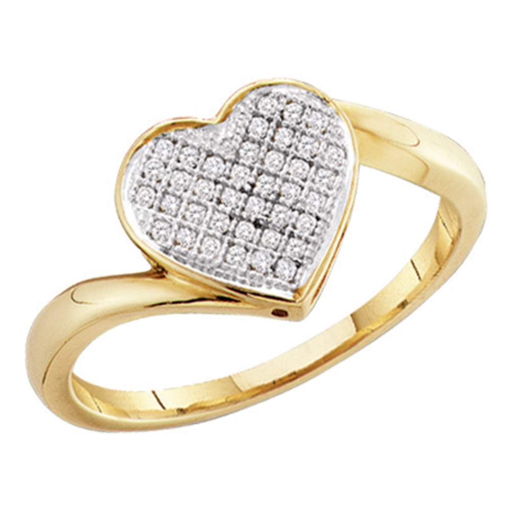 10K Yellow or White Gold Diamond Heart Ring for Women - 0.05 CTTW Sonia Jewels - Perfect for Valentine's Day, Anniversary Gifts & Romantic Occasions