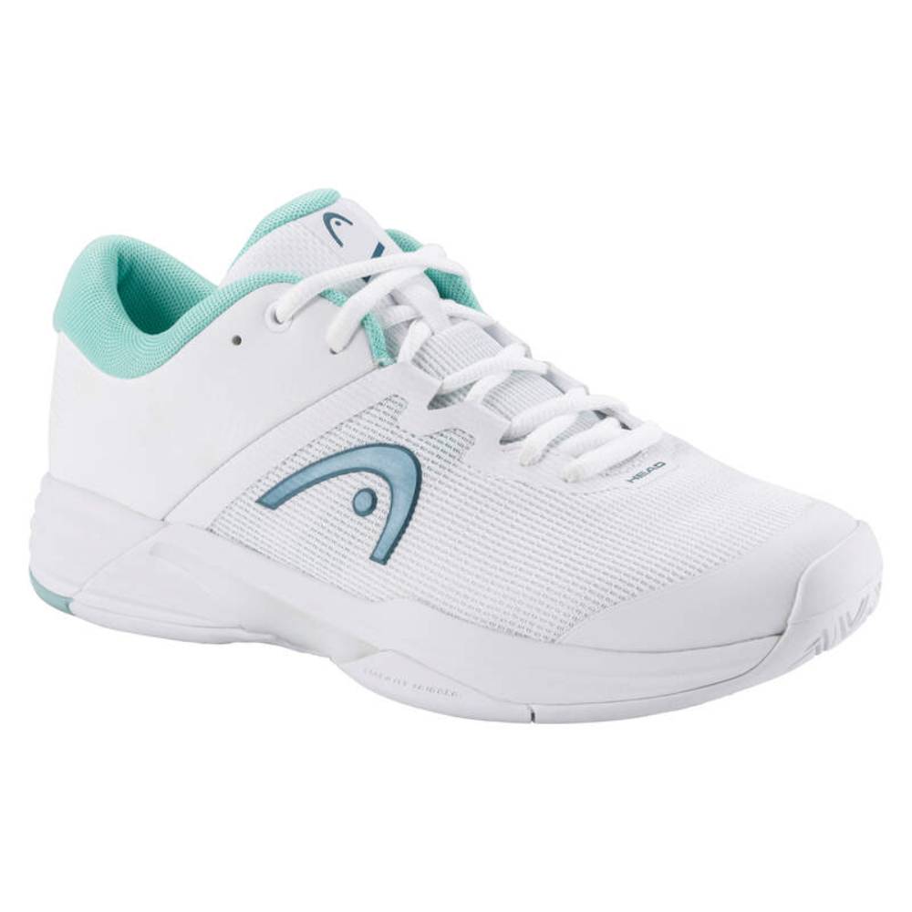 Head Revolt Evo 2.0 Women's Tennis Shoes - Lightweight Performance Court Shoes for Women in White/Turquoise - Perfect for Tennis Training, Matches & Casual Wear