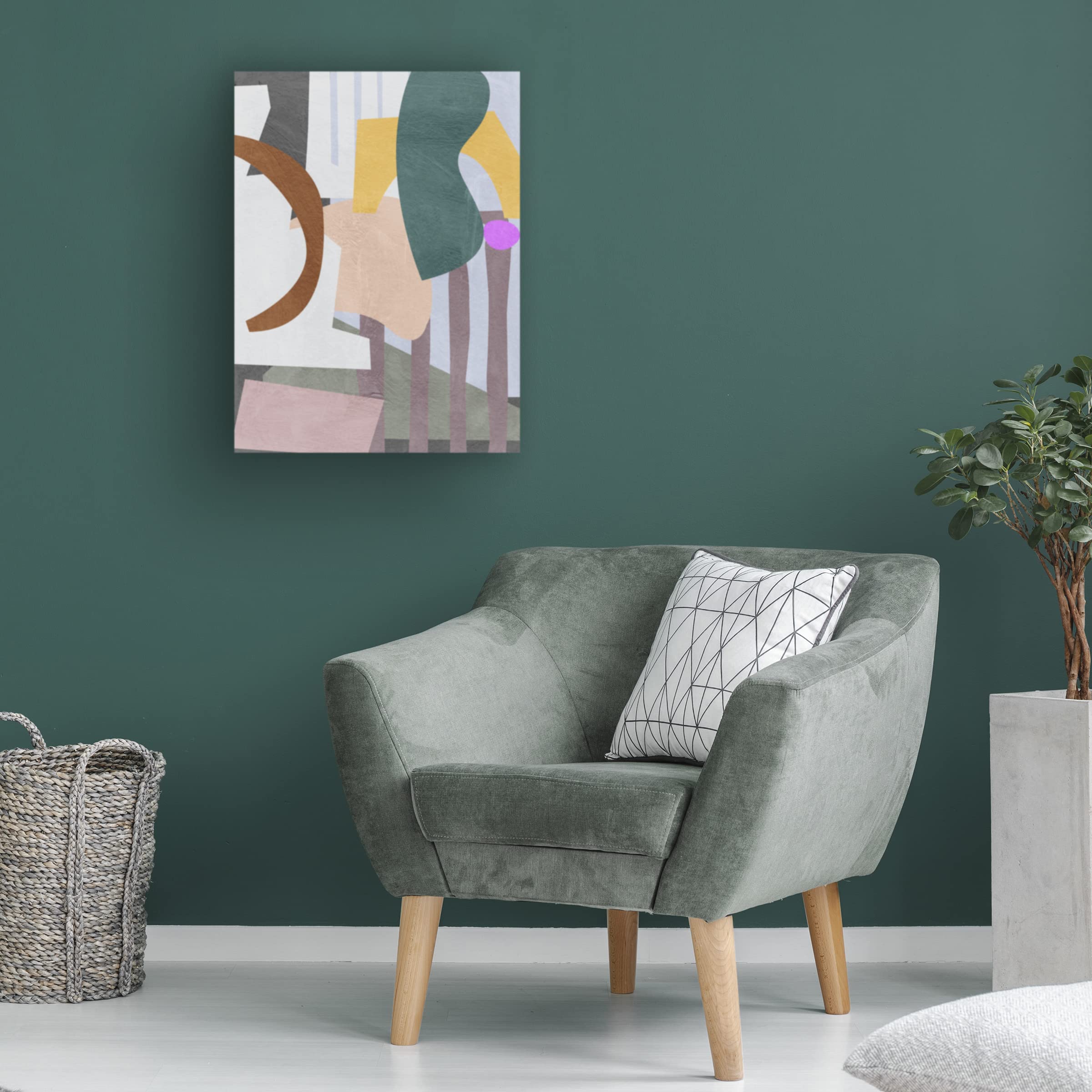 Trademark Fine Art 'City Shades I' Canvas Wall Art by Melissa Wang - Modern Abstract Painting for Living Room, Bedroom & Office Decor