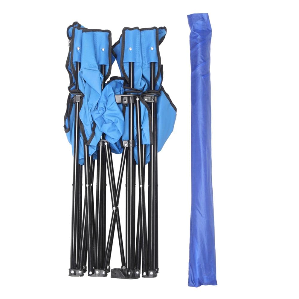 **2-Person Double Folding Picnic Chairs with Removable Umbrella, Mini Table & Beverage Holder - Portable Camping, Beach, Garden, Patio & Outdoor Chairs - Includes Carrying Bag (Blue)**    **Usage Scenarios:** Perfect for camping trips, beach outings, picnics, backyard relaxation, fishing, and outdoor events.