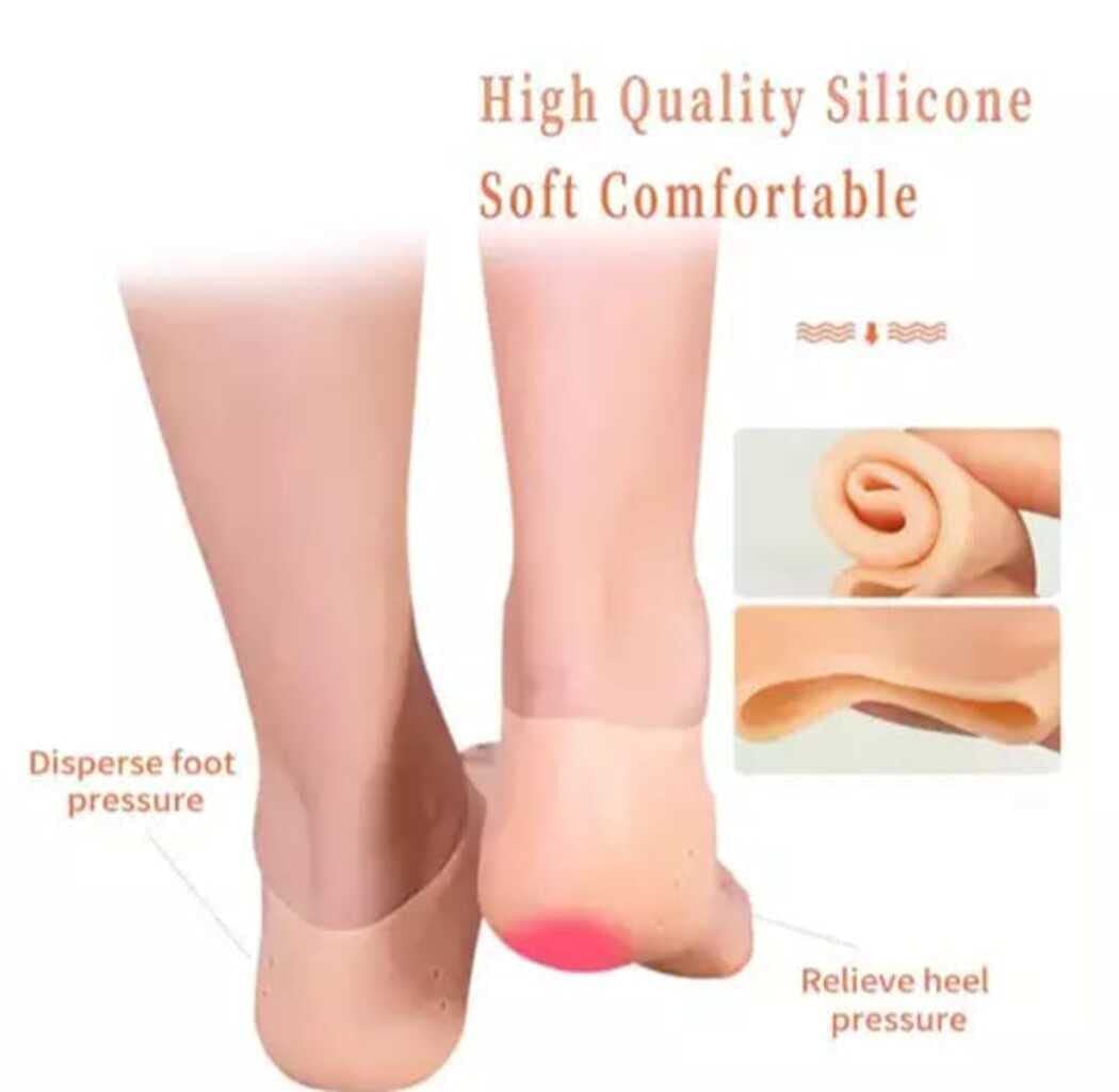 KUMISHRI Silicone Gel Heel Pad Socks for Men & Women – Soft Cushioned Moisturizing Socks for Cracked Heels, Foot Pain Relief & Plantar Fasciitis Support – Perfect for Daily Wear, Running, Hiking & Home Comfort