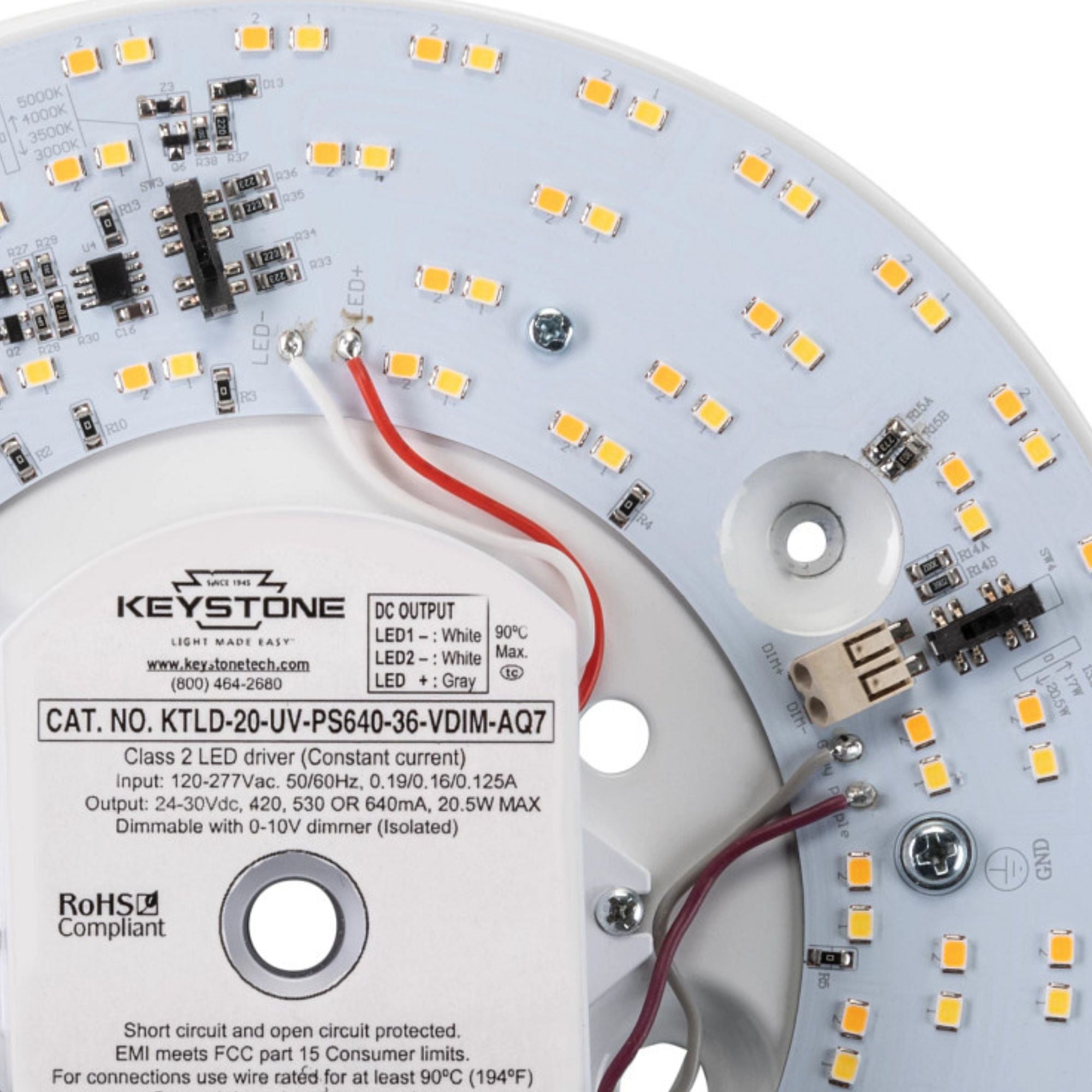 8 Inch Round Flush Mount LED Retrofit Kit - 3200 Lumens, Selectable CCT (3000K/4000K/5000K), 120-277V - Perfect for Kitchen, Bathroom & Basement Lighting