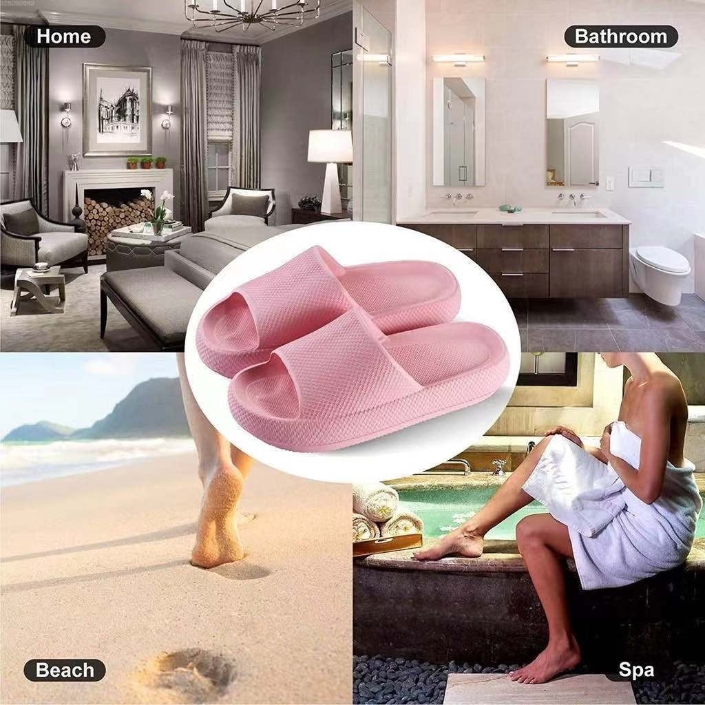 Upgrade Japanese Style Comfortable 4.0cm Thick Sole Anti-Slip Shower Slippers for Bathroom, Spa, and Office Use - Soft Memory Foam Indoor House Shoes