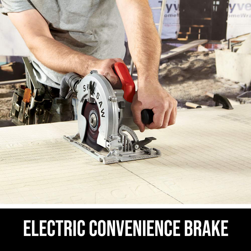 SKILSAW SPT67FMD-01 15 Amp 7-1/4 Inch Sidewinder Circular Saw - Powerful Fiber Cement Cutting Tool for Professional Contractors and DIY Projects - Perfect for Deck Building, Roofing, and Framing Work