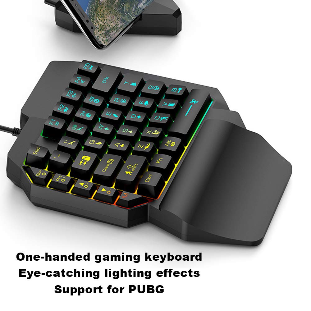 CCYLEZ One-Handed Mechanical Gaming Keypad - 39 Key RGB Backlit Keyboard for PUBG, Fortnite & PC Gaming | Ergonomic Design for FPS, MOBA & Esports | Perfect for Competitive Gaming & Streaming Setup