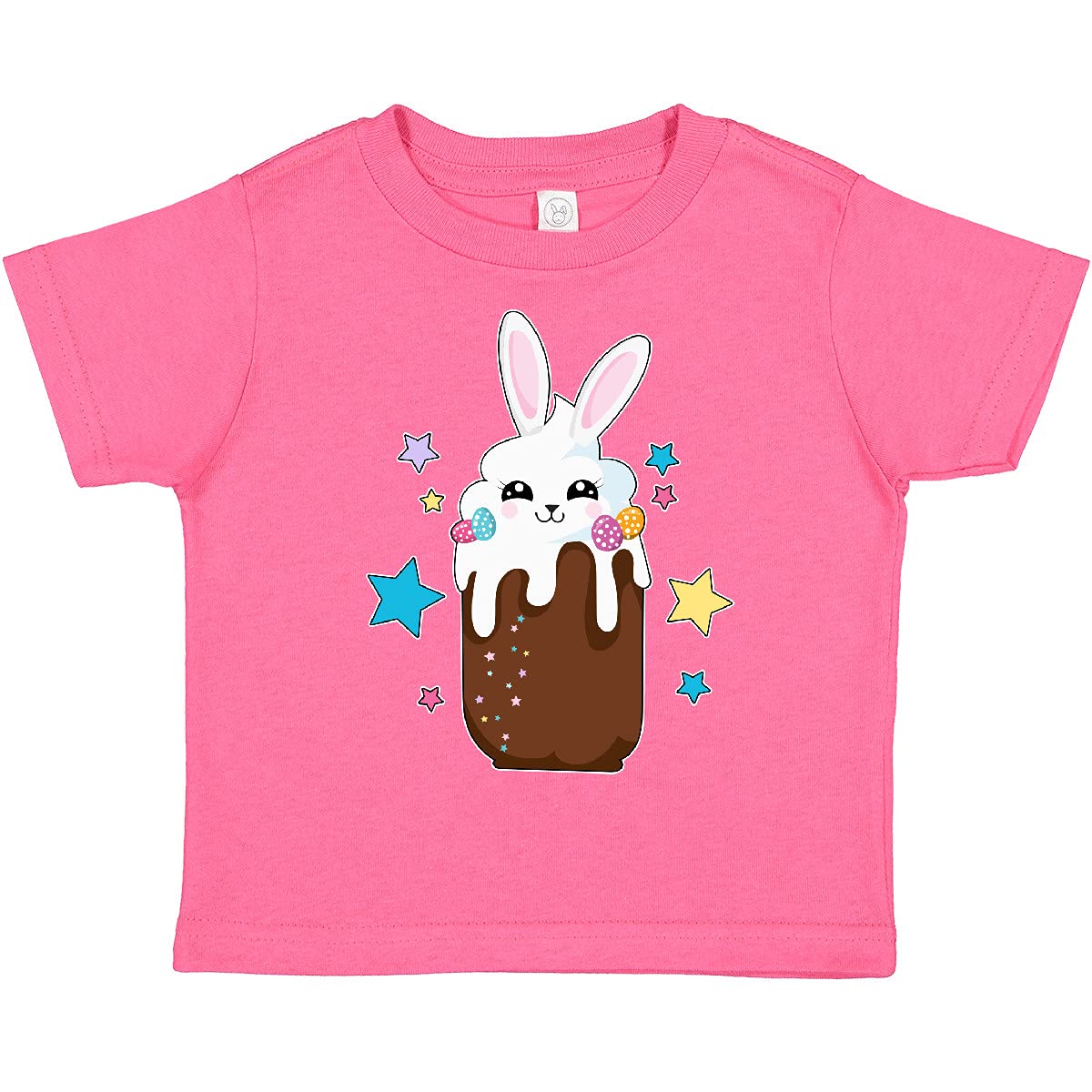 Easter Chocolate Bunny Drink with Stars Toddler T-Shirt - Cute Easter Outfit for Kids & Toddlers - Perfect for Easter Celebrations, Family Photos & Spring Festivals