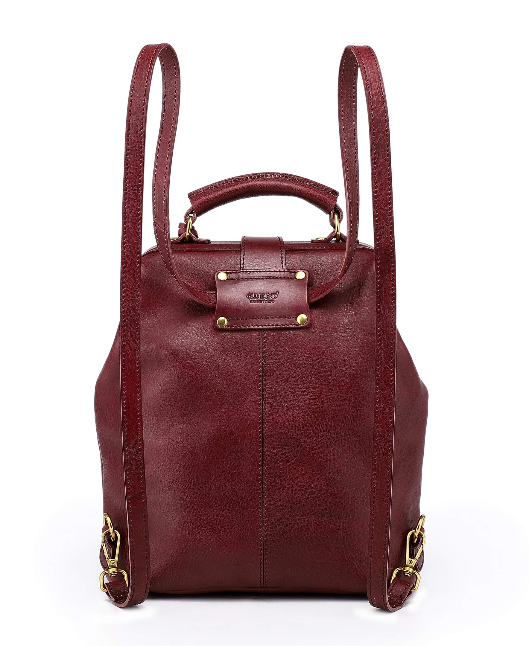 Genuine Leather Backpack Purse for Women - Stylish Small Business Casual Daypack - Fashionable Burgundy Laptop Backpack for Work, Travel & College