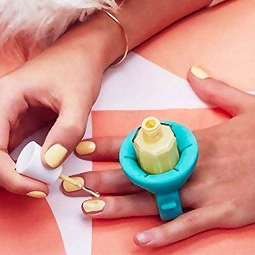 Urdhvamurti Silicone Nail Polish Bottle Holder Stand - Round Wearable Display Stand for Nail Art (1PC, Random Color) | Perfect for Salon, Home Manicure & Nail Polish Organization