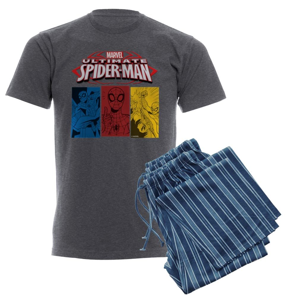 Ultimate Spiderman Men's Dark Pajamas Set - Superhero Sleepwear for Marvel Fans | Perfect for Lounge Wear, Cosplay & Gift Giving