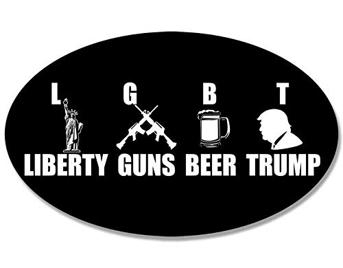 3x5 Inch Oval LGBT Liberty Sticker - Funny Magnetic Vinyl for Cars & Laptops