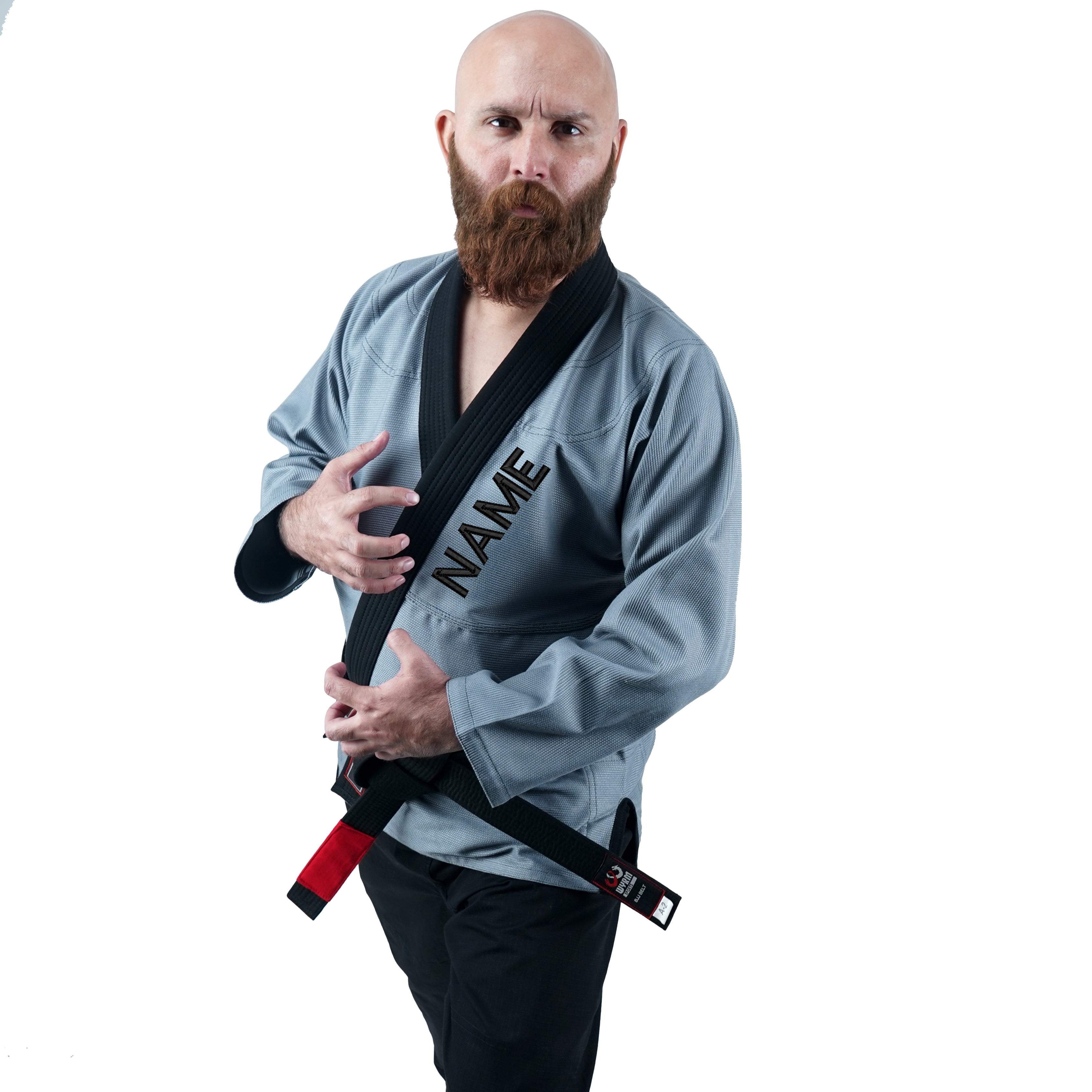 Custom Brazilian Jiu Jitsu Gi with Black Lapel & Grey Color - Personalized Logo BJJ Uniform for Training & Competition - Perfect for MMA, Grappling & Martial Arts Practice