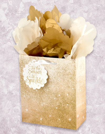 Golden Ombre Gift Bags for Parties, Weddings & Events - Elegant Studio Quality Gift Bags for Birthdays, Baby Showers & Special Occasions