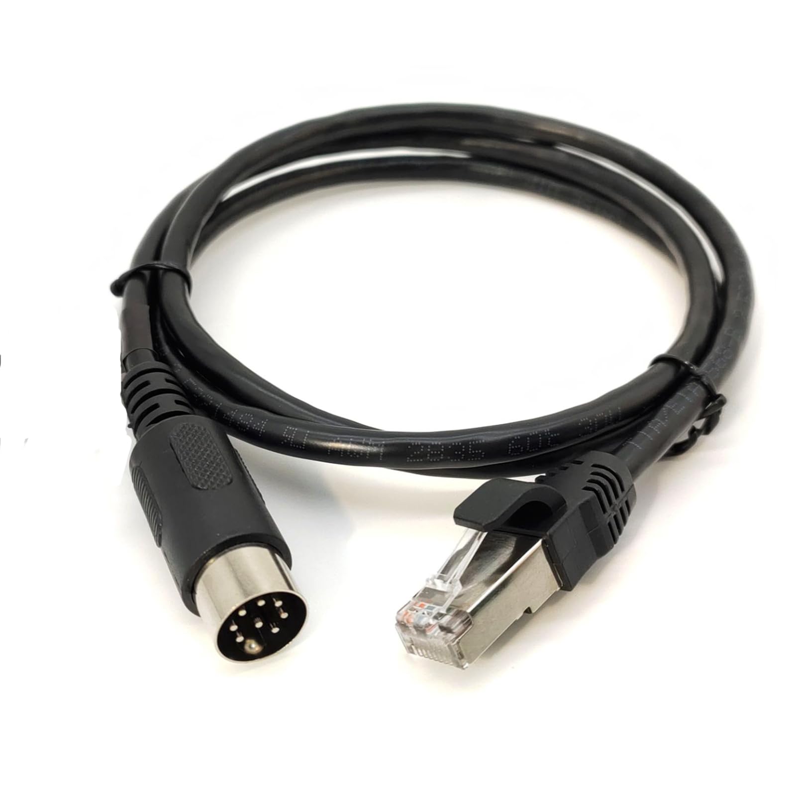 RJ45 Male to 8 Pin DIN Male Straight Ethernet Cable - 1M/3.3ft Network Cable for CCTV, Audio Equipment & Industrial Applications