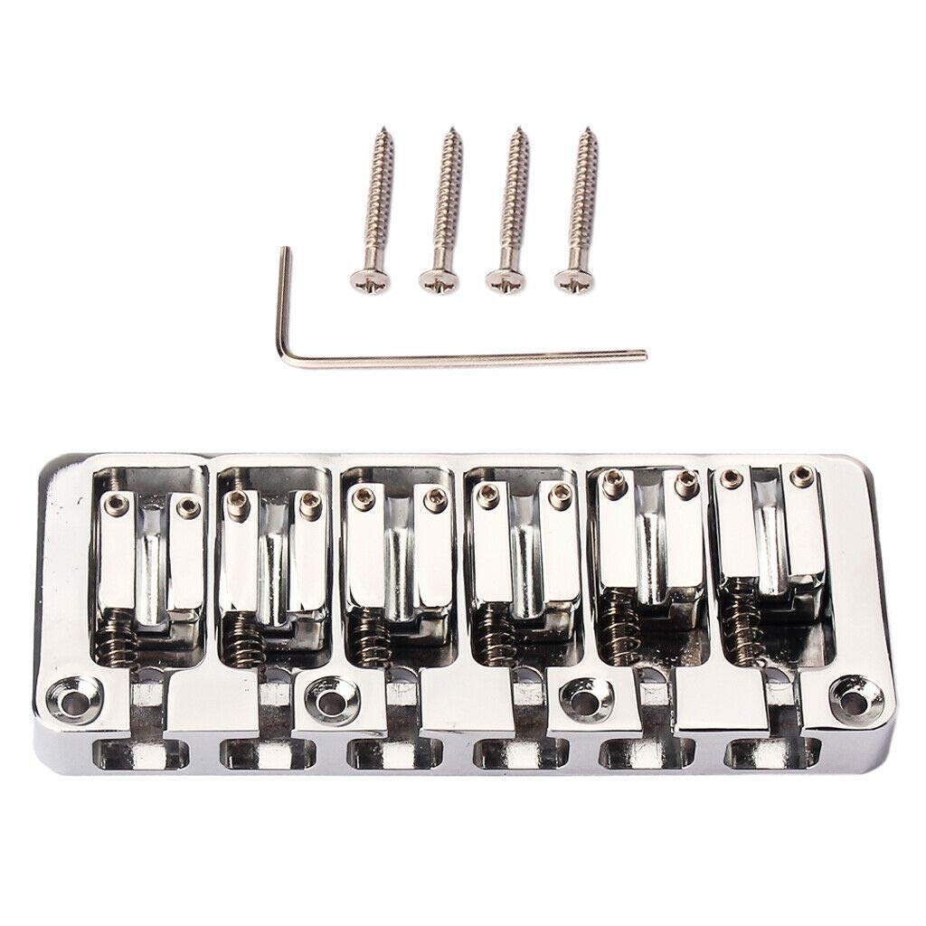 6 String Chrome Bridge Wrench Screws for Electric Bass Guitar - Premium Guitar Saddle Parts & Replacement Hardware | Perfect for Guitar Repair, Maintenance & Setup