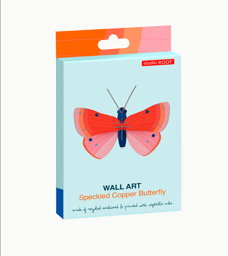 Speckled Copper Butterfly Small Insect Art Print - Handmade Wall Decor for Home & Office - Perfect for Nature Lovers & Entomology Enthusiasts